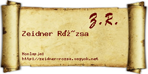 Zeidner Rózsa névjegykártya